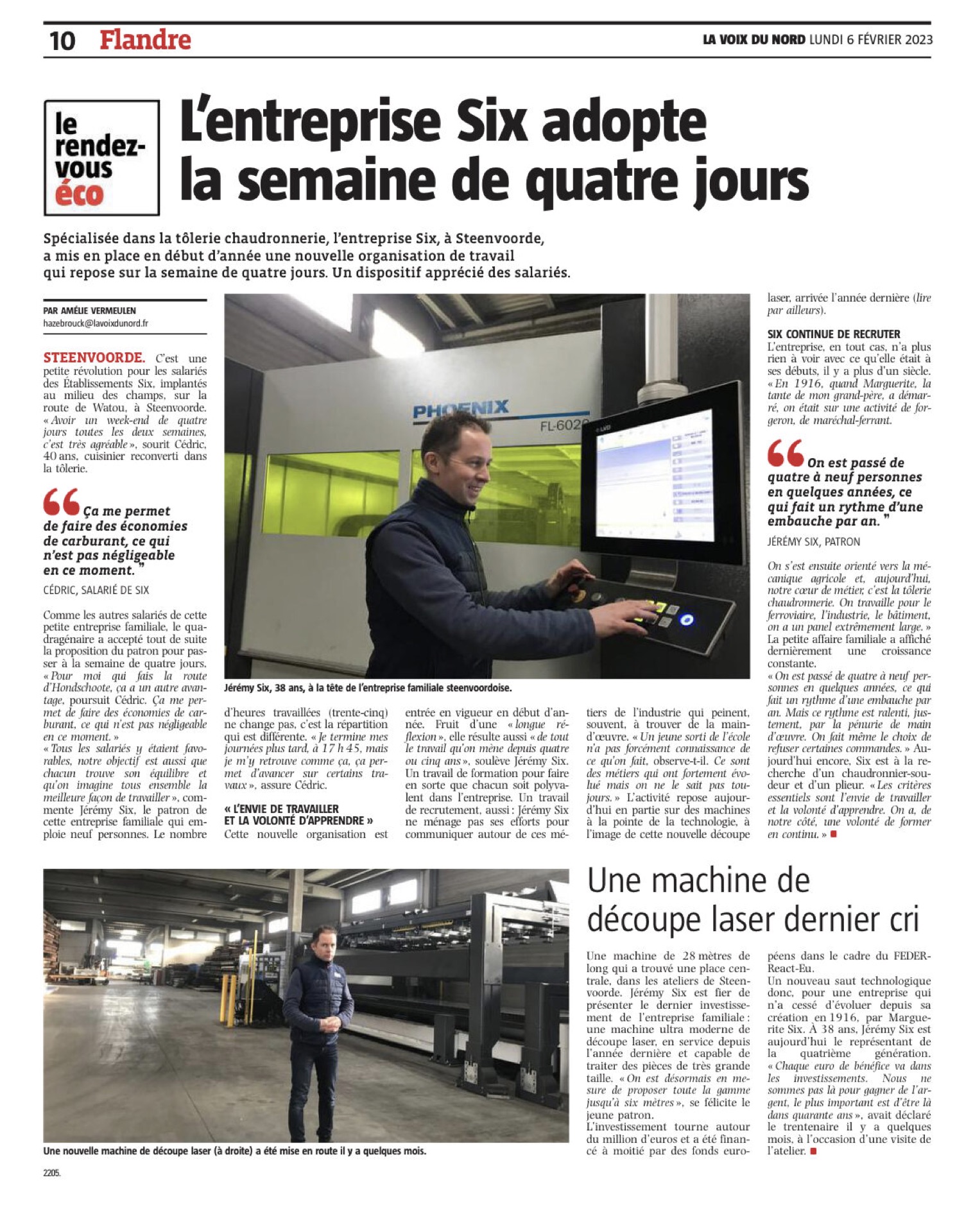 Article de la Voix du Nord